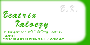 beatrix kaloczy business card